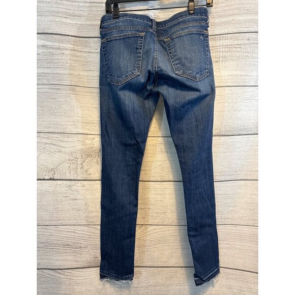 Rag & Bone Distressed Skinny Jeans Frayed Hem Size 26 - Picture 5 of 5
